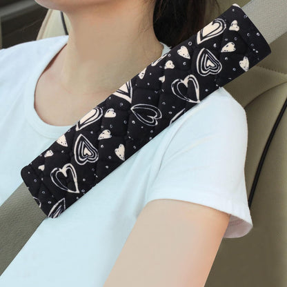 Amooca Soft Auto Seat Belt Cover Seatbelt Shoulder Pad 2 PCS for a More Comfortable Driving Compatible with All Cars and Backpack Black