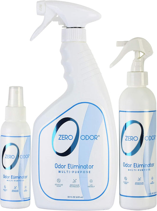 Zero Odor Multi-Purpose Odor Eliminator - Eliminate Air & Surface Odor – Patented Technology Best for Bathroom, Kitchen, Fabric, Closet- Smell Great Again, 8oz (Over 1000 Sprays)