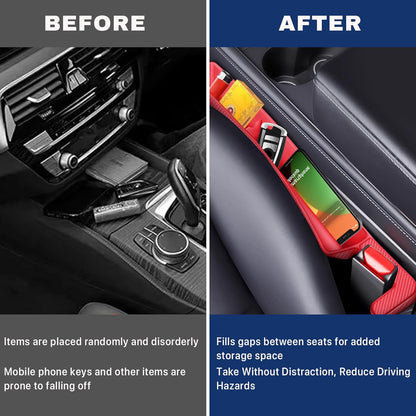 2PCS Car Seat Gap Filler, Vehicle Seat Organizer for Avoiding Dropped Items, Fill The Gap Between Seat and Console, No Drop Seats Guard for Coins Wallets Keys, Universal Car Accessories (Black)