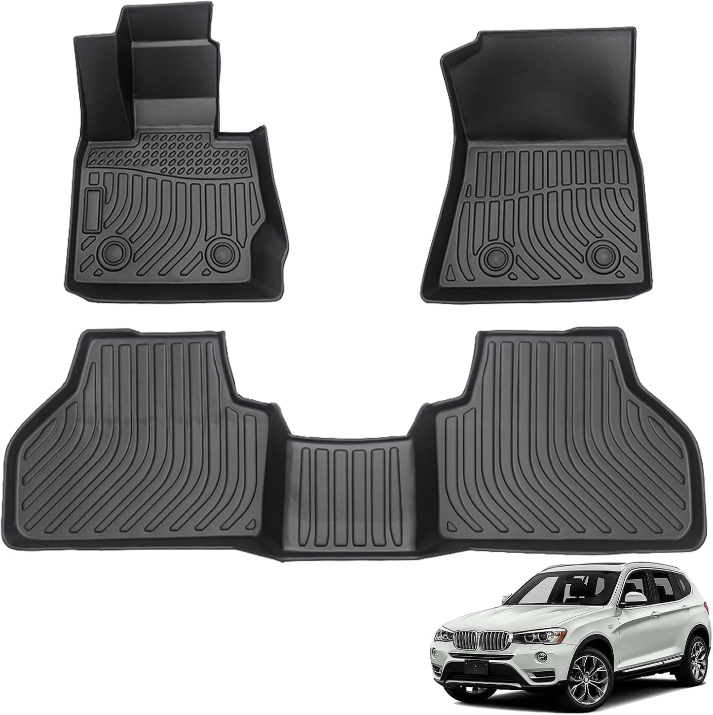 All Weather Floor Mats for 2016-2019 Chevy Cruze (No Fit 2016 Cruze Limited), Chevy Cruze Floor Mats, 1st and 2nd Maximum Coverage, 3D Waterproof TPE Rubber Protector Car Mats Full Set Liners