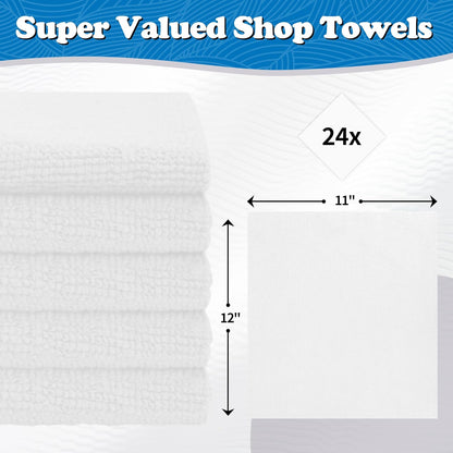 FIXSMITH Shop Towels, Pack of 200, Grey Microfiber Cleaning Cloth Bulk, Microfiber Towels for Cars, All-Purpose Absorbent Cleaning Rags, Dust Cloth for Automotive, Mechanic, Garage, 11.5 x 11.5 inch