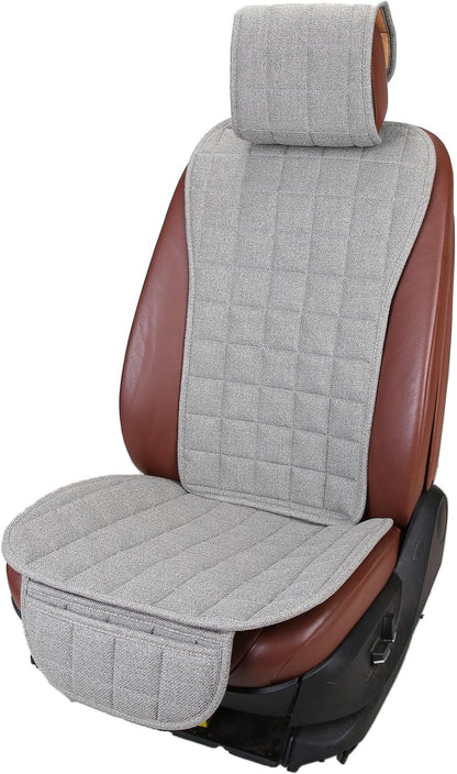 Suninbox Car Seat Covers Buckwheat Hull Universal Car Seat Covers,Bottom Seat Covers for Cars,Truck Seat Covers,Car Seat Cushion Protector Mats Pad,Gray Front Seat