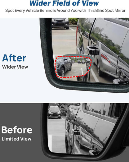 JOYTUTUS Blind Spot Mirror 2 Pack HD Frameless Convex Glass for Wide Angle View and Safer Lane Changing Compatible with Cars SUVs Trucks RVs Easy Stick On & Long Lasting Durability