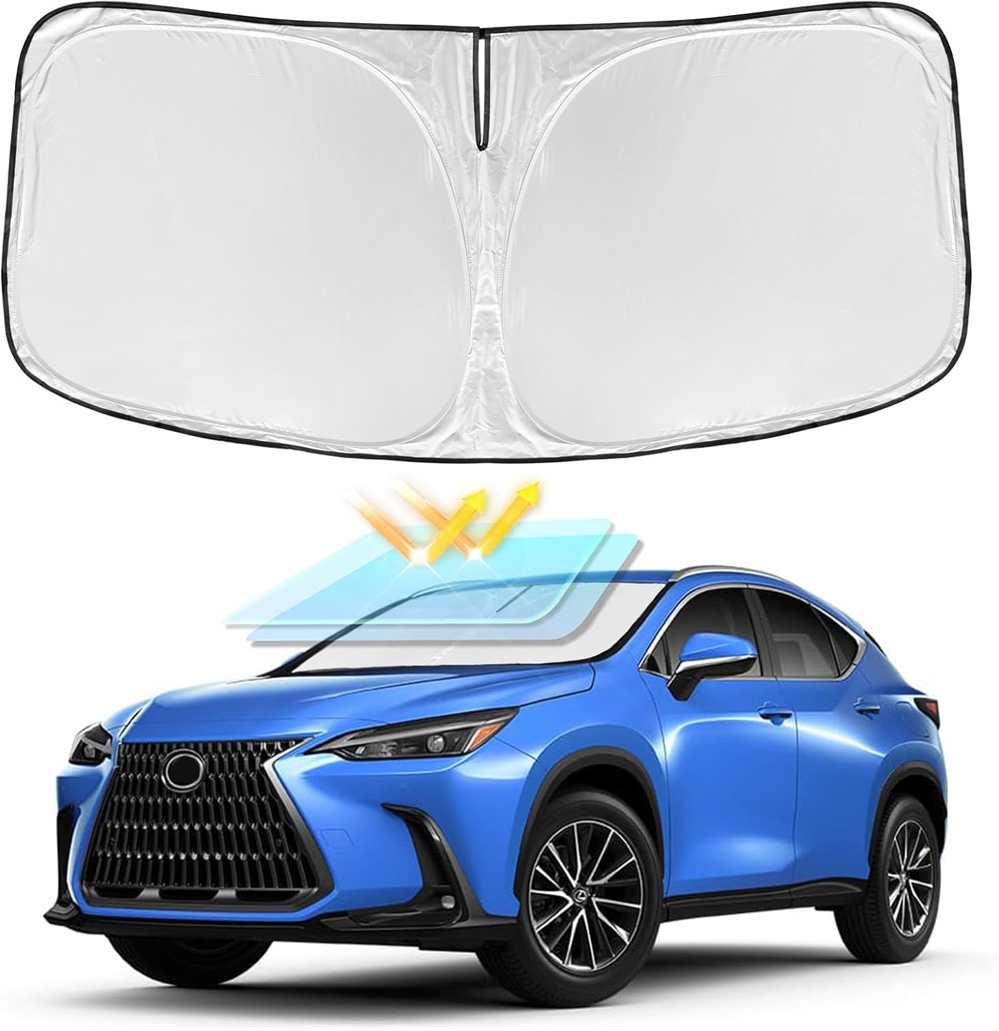 for Toyota Tacoma 2016-2023 2024 2025 2026 Sun Shade Sunshade Windshield Cover - 4 Layers Front Window Shade Custom Fit Tacoma 2Dr 4Dr Pickup Sun Visor 240T Shade Blocks UV Rays Car Accessories - Colors C