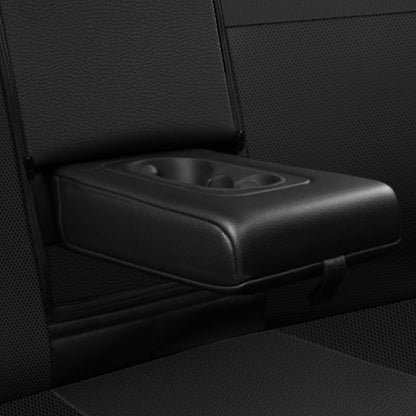 CAR PASS Faux Leather Car Seat Covers Front Seats Only, 3D Foam Support Car Seat Covers, Universal fit for Trucks Vans SUVs Sedans Automotive Comfortable, Airbag Compatible 2 Pieces Front Solid Black