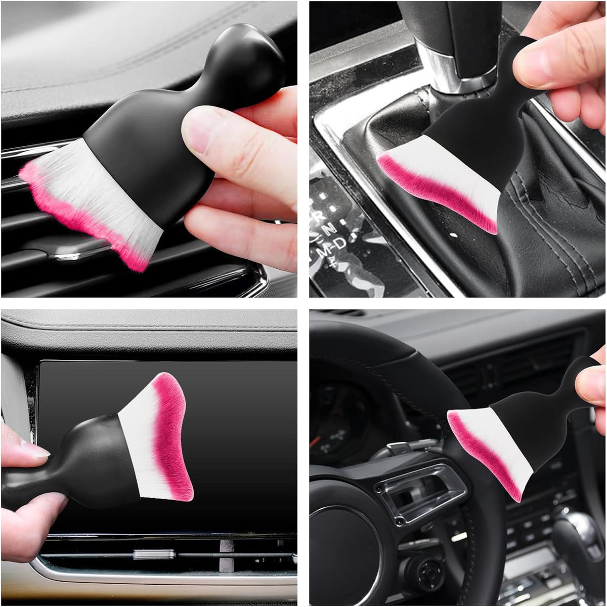 Car Interior Cleaning Brush Car Duster Interior with Ultra Soft Bristles Auto Detailing Brushes Dusting Car Accessories for Dashboard, AC Vents, Leather, Scratch-Free (1Pack)