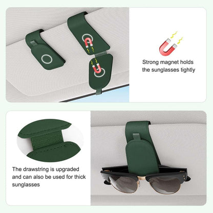 Sotfamily Sunglass Holder for Car Visor, Suede Cloth Magnetic Sunglass Organizer for Car Accessories, 2 Packs, Black