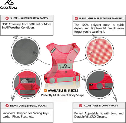 Reflective Vest Running Gear,Lightweight Reflective Safety Vests with Arm Bands