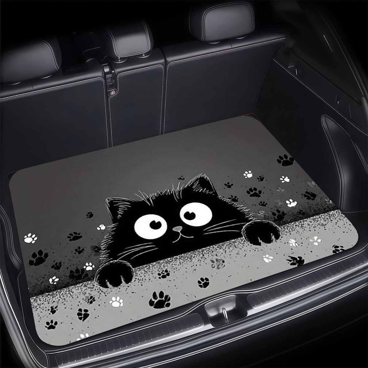 Universal Car Trunk Mat 29" x 39",Purple Colorful Flowers All Weather Trunk Protection Cargo Liner, Durable Cargo Mat Rear Trunk Liner,Stylish Vehicle Interior Accessories Suitable for Most Car Models
