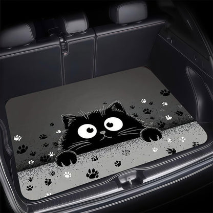 Universal Car Trunk Mat 29" x 39",Purple Colorful Flowers All Weather Trunk Protection Cargo Liner, Durable Cargo Mat Rear Trunk Liner,Stylish Vehicle Interior Accessories Suitable for Most Car Models
