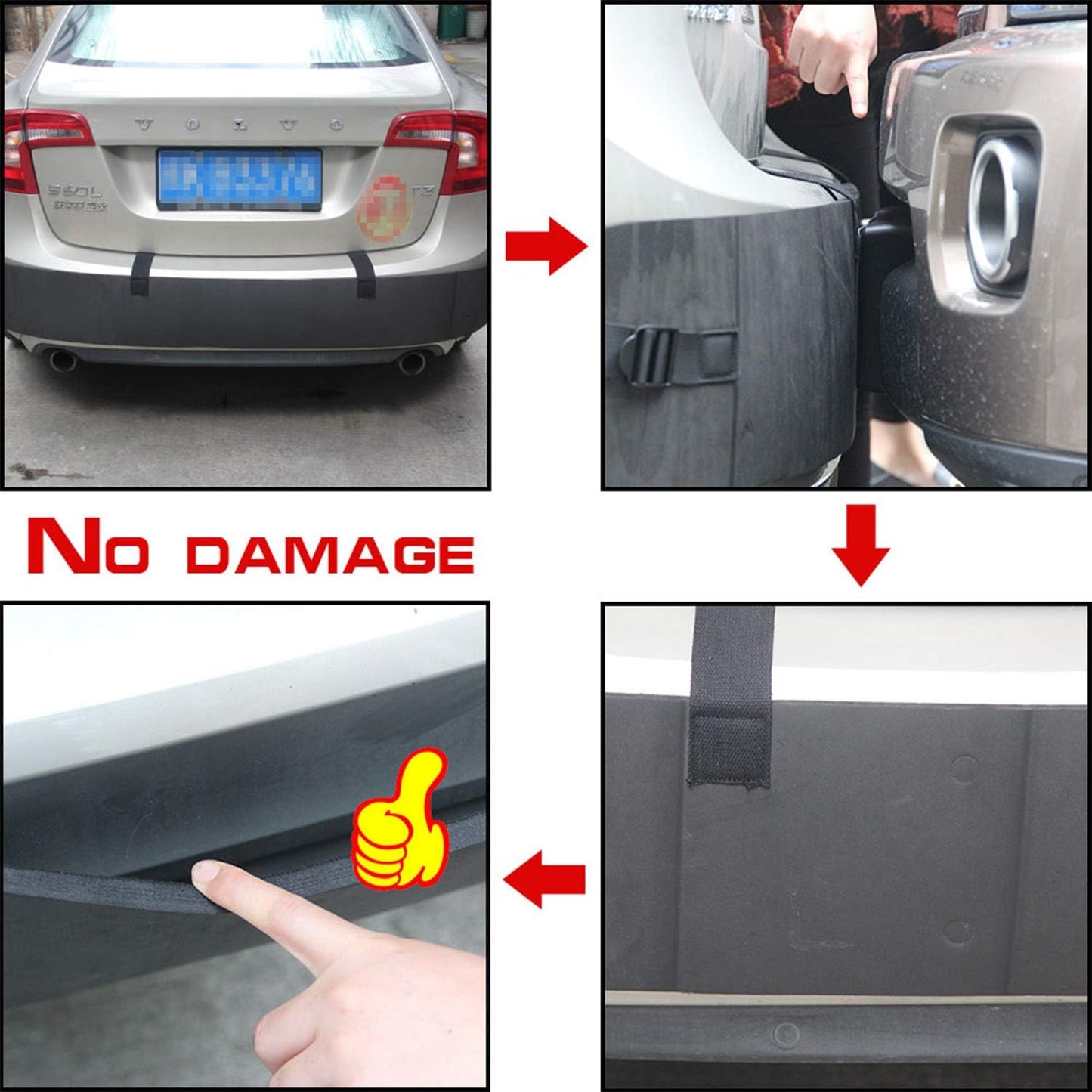 Universal Car Bumper Protector Guard, Rear Bumper Protector for Cars ONLY, Black Rear Bumper Guard 72" x 8.07" x 0.4"