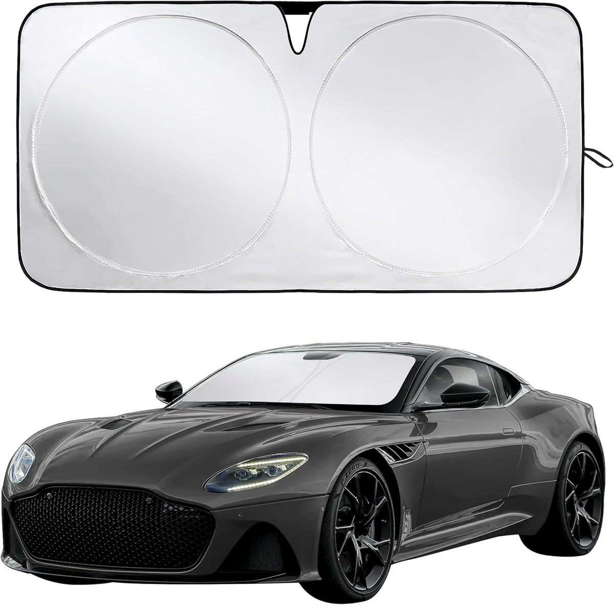 EcoNour Car Windshield Sun Shade | 2025 Upgraded Innovative No-Light-Pass Technology for Maximum Coverage | Foldable Sun Shade Keeps Your Vehicle Cool | Must-Have Car Accessories | Small (59" x 29") - Colors K