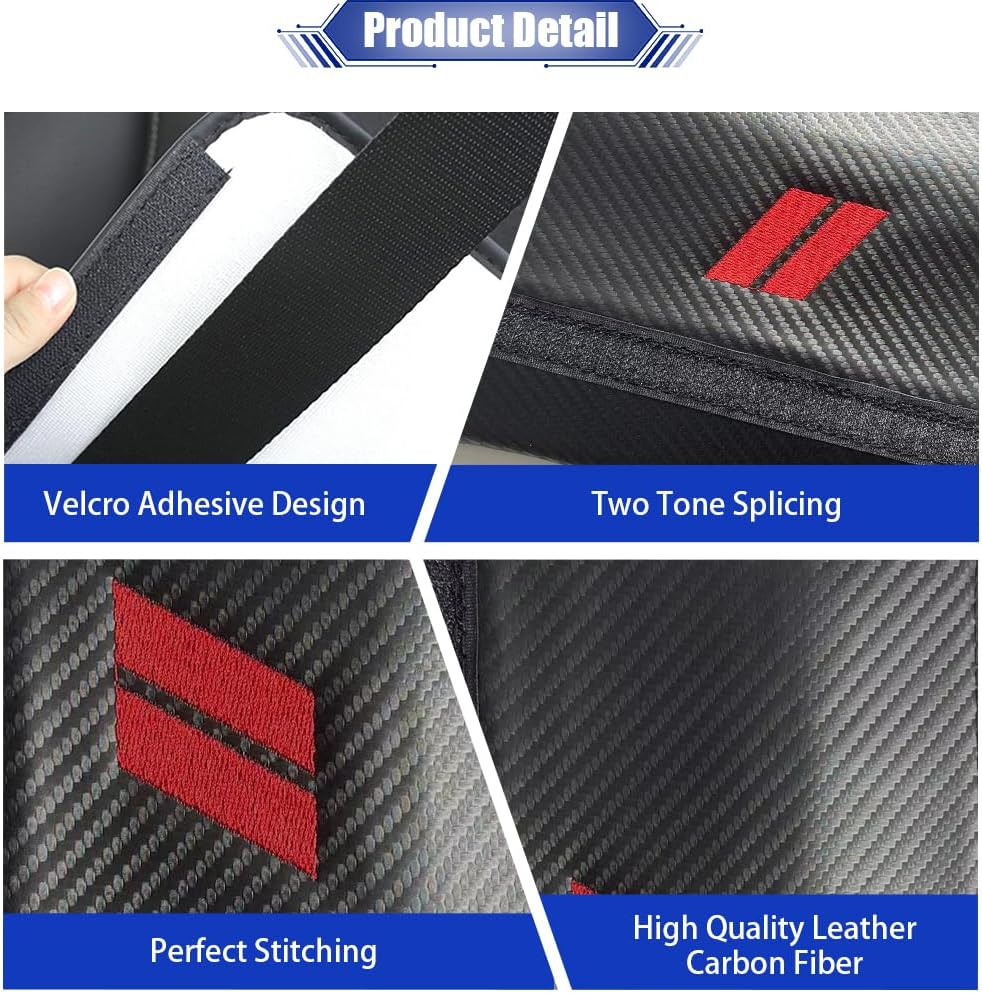 JDDRY 2PC Car Seat Belt Covers Pads,Seatbelt Strap Cover,Seat Belt Shoulder Strap Pads,Carbon Fiber Leather Car Interior Accessories(2Pack,Black-USA Flag)