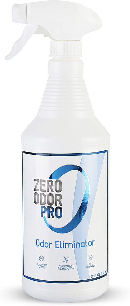 Zero Odor Pro Commercial Strength Odor Eliminator, Room Deodorizer and Air Freshener, Trigger Spray, 32 oz, White/Blue