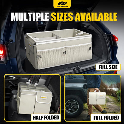MIKKUPPA Car Trunk Organizer - 65L Collapsible Trunk Organizer with Lid, Sturdy Car Storage for SUV Auto Truck Van with Adjustable Straps and Non Slip Bottom (Black)