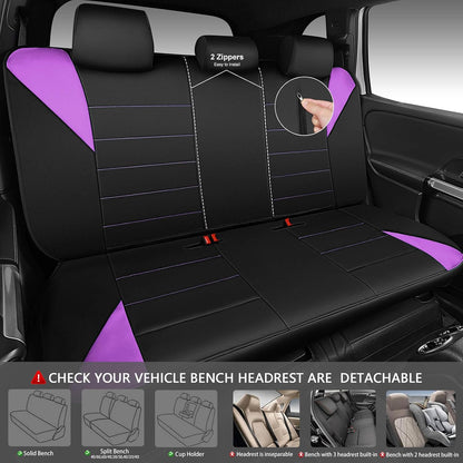 CAR PASS Waterproof Car Seat Covers Front Seats Only with 5mm Composite EVA, Neoprene Car Seat Cover with Separate Headrest Cover, Quick Setup Universal Fit for Car SUV Trucks,Airbag Compatible（Gray