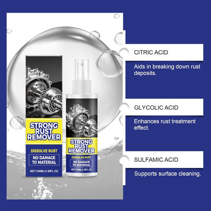 2Pcs Rust Remover Spray for Metal,2026 Upgrade Heavy Duty Metal,Multipurpose Rust Stain Remover Spray for Vehicles, Tools, Cars, Chains, Iron Out Rust Stain Remover