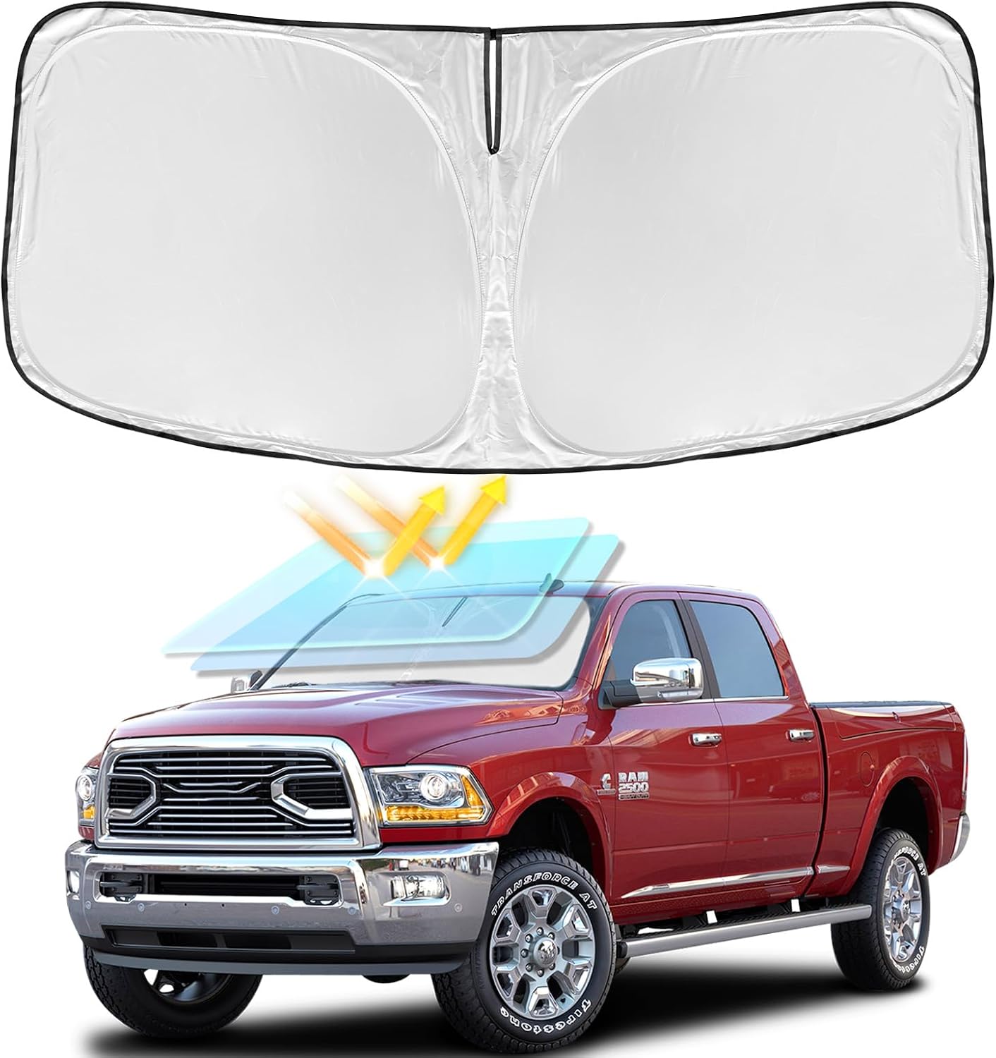 for Toyota Tacoma 2016-2023 2024 2025 2026 Sun Shade Sunshade Windshield Cover - 4 Layers Front Window Shade Custom Fit Tacoma 2Dr 4Dr Pickup Sun Visor 240T Shade Blocks UV Rays Car Accessories - Colors G