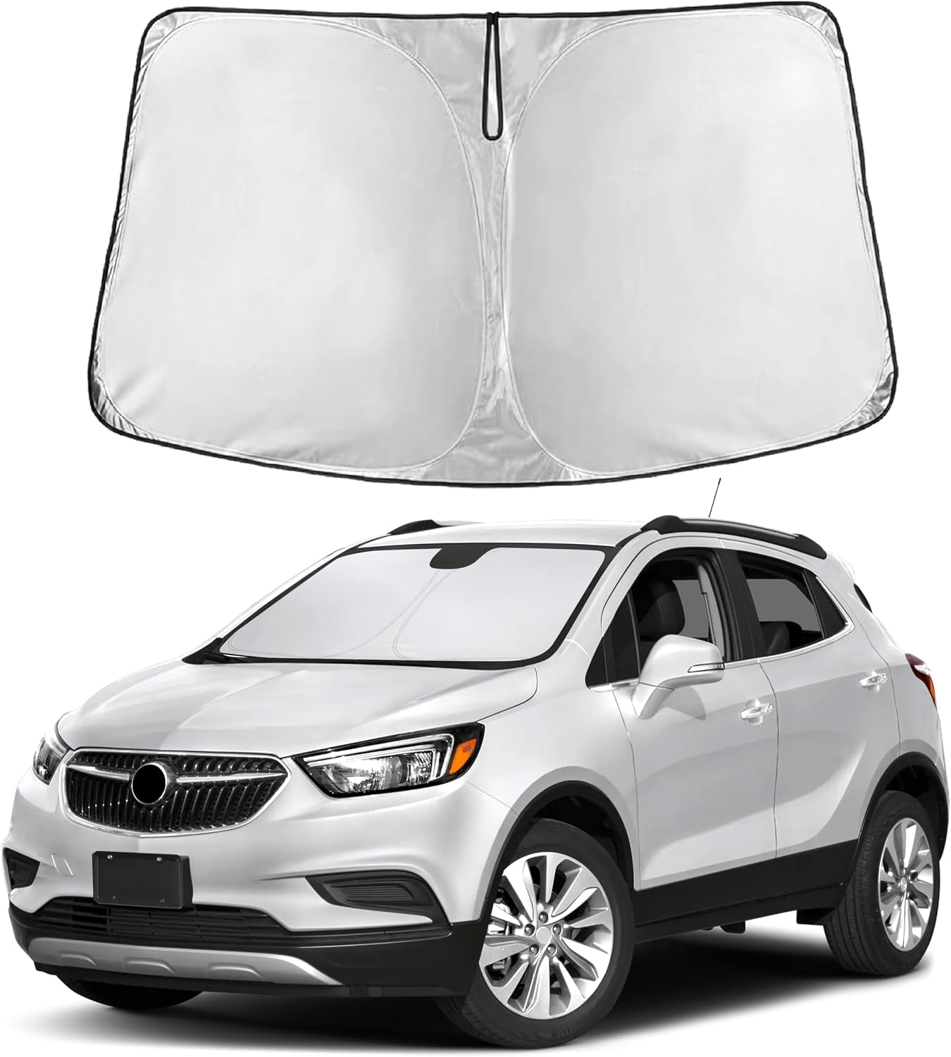 EcoNour Car Windshield Sun Shade | 2025 Upgraded Innovative No-Light-Pass Technology for Maximum Coverage | Foldable Sun Shade Keeps Your Vehicle Cool | Must-Have Car Accessories | Small (59" x 29") - Colors H