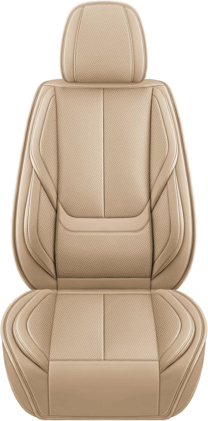 MINGBRON Car Seat Cover Full Set, Leather Car Seat Cover, Waterproof Seat Covers, Car Seat Cushion, Nappa Leather Seat Covers Car Seat Protector Universal Fit Most Cars Black