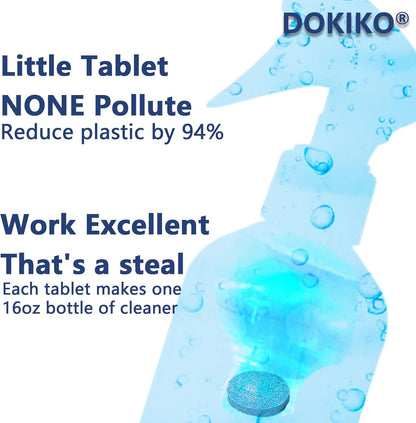 DOKIKO 100 PCS Glass Cleaner Refill,Glass Clean Tablets, Window Clean Refill Tablets, 100 Concentrated Dissolvable,1 Pack Makes 100 * 16 fl oz Spray Effective cleaning