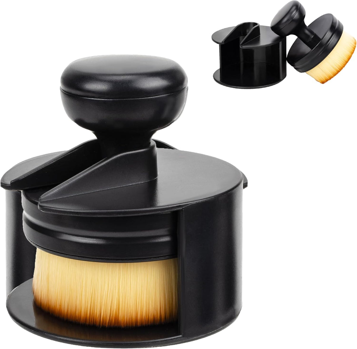 Tire Shine Applicator Brush, Tire Shine Brushes, Tire Dressing Brush Applicator with Seal Cover, Tire Brush for Car Detailing, Tire Gel Applicator, High Density Detail Factory Tire Brush (Black)