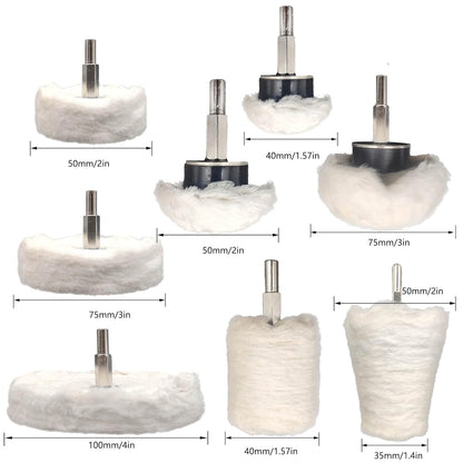6 pcs Buffing Wheel for Drill,Buffing Pad Polishing Wheel Kits,Wheel Shaped Polishing Tool for Metal Aluminum,Stainless Steel,Chrome,Jewelry,Wood,Plastic,Ceramic,Glass,etc