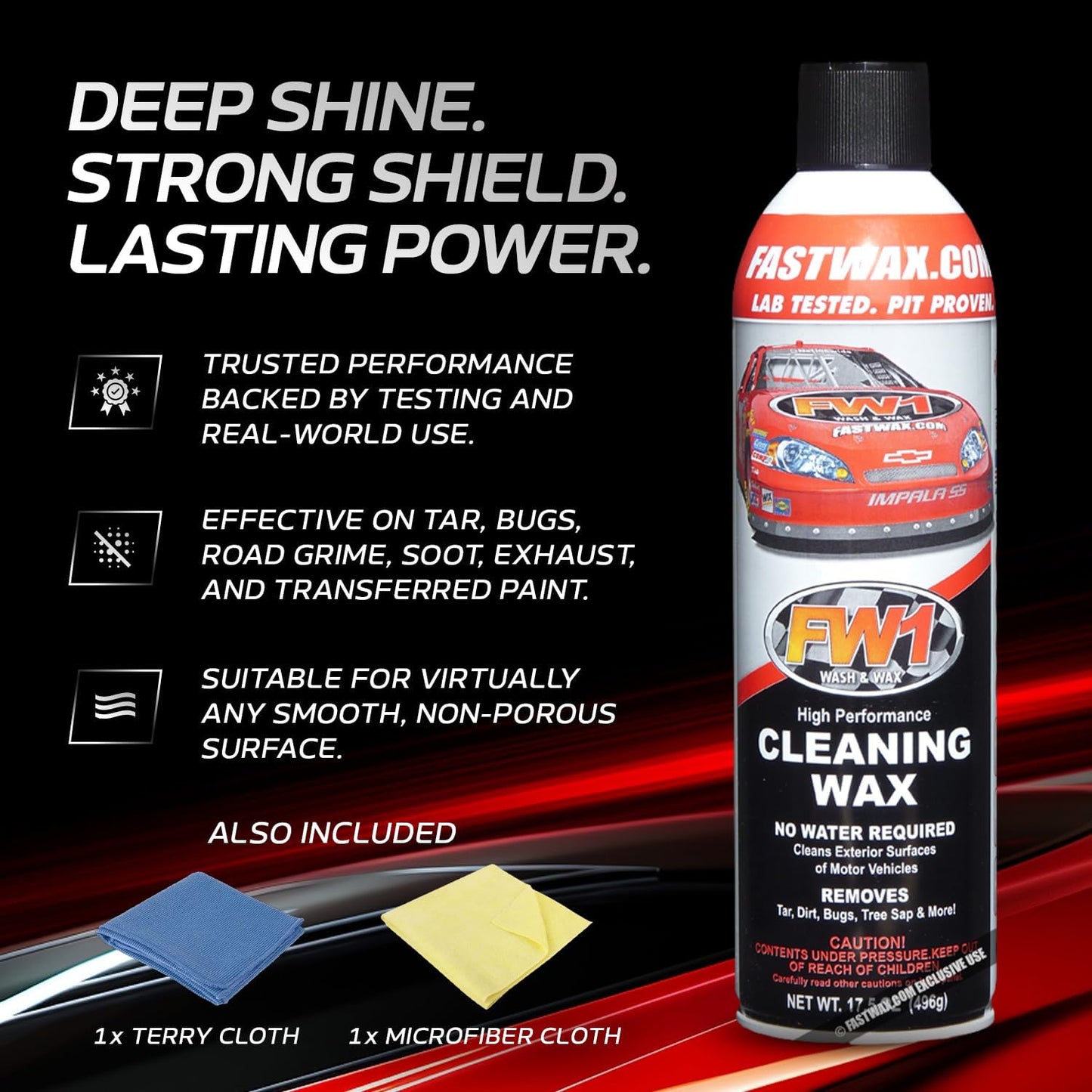 FW1 2 Pack, A High Performance Car Wax Polish | Easy To Use Scratch-Free Waterless Car Wash Spray & Detail Cleaning Polish (17.5oz) | Spray Wax for Cars, Trucks, Motorcycles, RVs and boats.