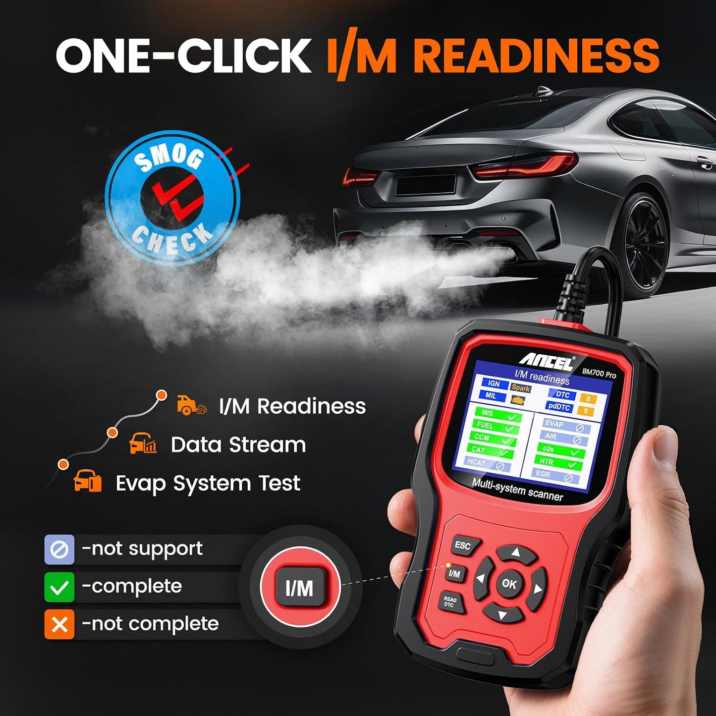 ANCEL BM700 PRO Fit for BMW Scanner - Battery Registration Tool, Code Reader for BMW/Mini/RR, Advanced OBD2 Scanner Auto V-I-N, Full System Diagnostic for BMW Scan Tool with All Reset Services (Blue)
