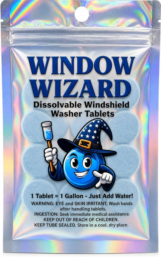 Windshield Washer Tablets – Concentrated Windshield Cleaner for Cars, Streak-Free Glass Cleaning Tablets, Easy-Mix Formula, Eco-Friendly 12 Pack