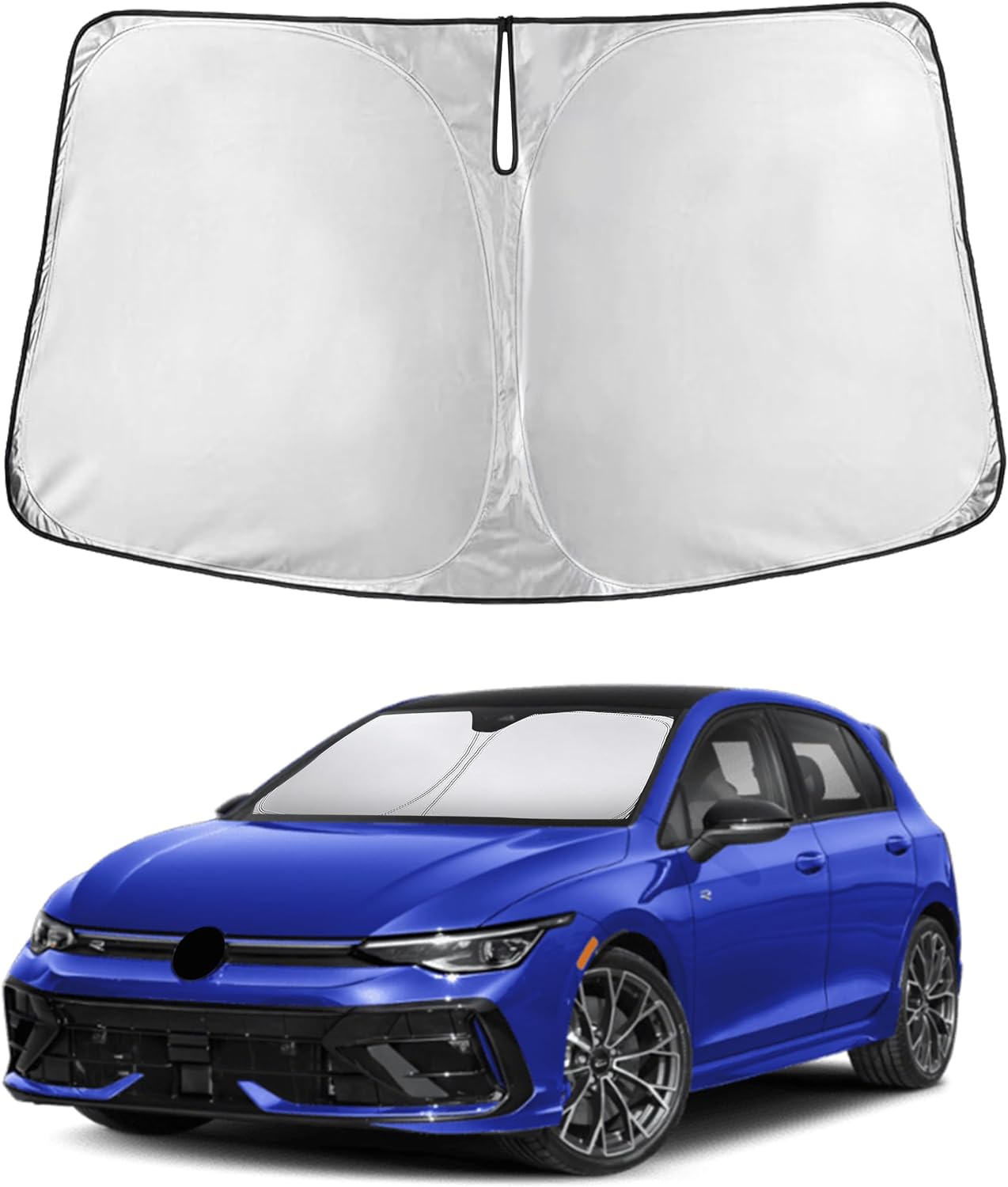 EcoNour Car Windshield Sun Shade | 2025 Upgraded Innovative No-Light-Pass Technology for Maximum Coverage | Foldable Sun Shade Keeps Your Vehicle Cool | Must-Have Car Accessories | Small (59" x 29") - Colors K