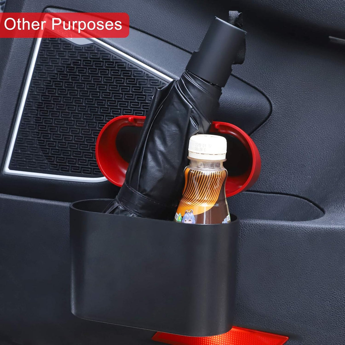 Accmor Car Trash Can with Lid, Mini Auto Dustbin Garbage Organizer Holder 2 Packs, Automotive Storage Container Bin with 60 Pcs Bags for Vehicle, Home, Office