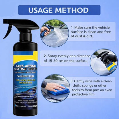 Quick Effect Coating Agent for Cars, 2026 Upgrade Nano Quick Coat Restore Spray, Car Nano Ceramic Coating Spray, Extremely Hydrophobic & High Gloss Shine (16.9 floz)