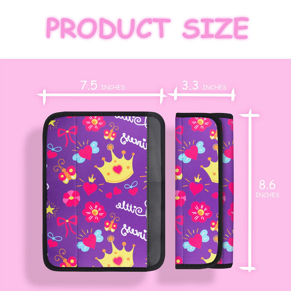 YR Seat Belt Cover for Kids, Soft Comfort Seat Belt Cushion for Children, Cute Cartoon Pattern Car Seat Belt Pads Cover for Girls and Boys, 1 Pack (Cartoon Spider)