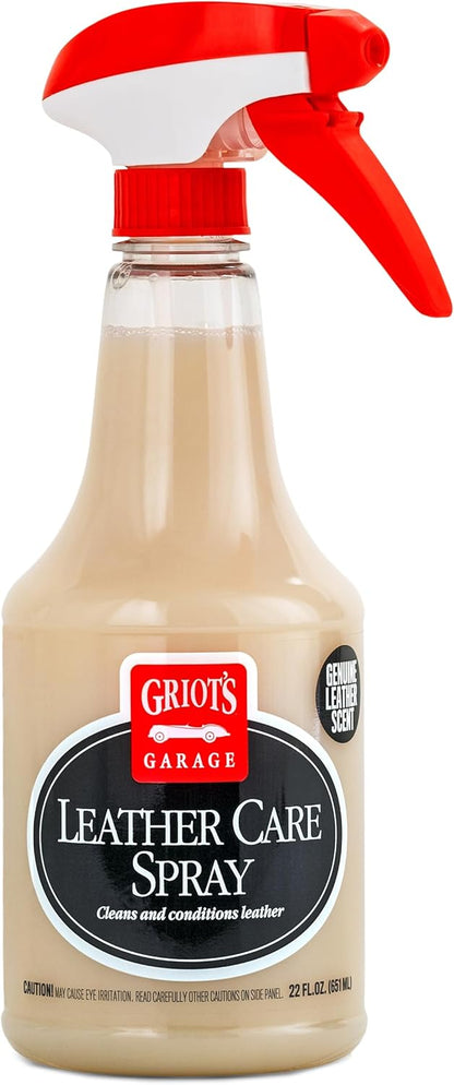 Griot's Garage Leather Care Spray, Car Seat Cleaner and Conditioner for Upholstery, Furniture, Clothing, and More, 10994, 22oz