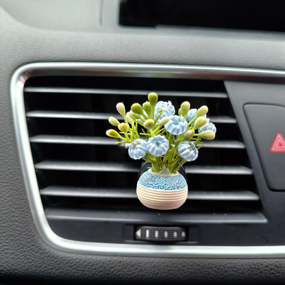 Set of 4 Cute Flower Bouquet Car Air Freshener Vent Clips, Mini Artificial Flowers for Car Air Vent Decoration, Auto Interior Dashboard Ornament Accessories