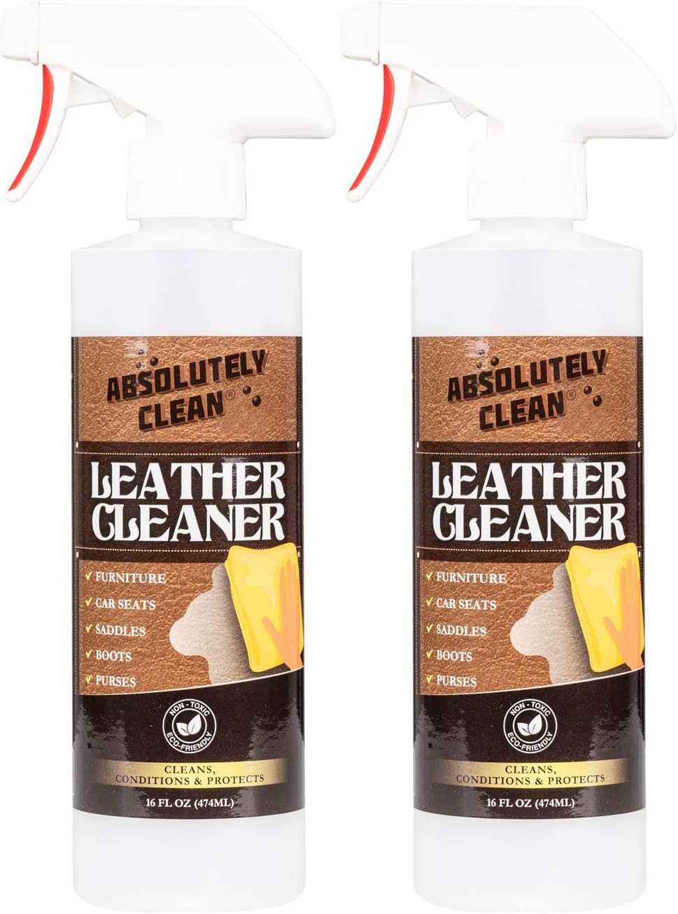 Amazing Leather Cleaner/Conditioner/Deodorizer | Powerful, Natural Enzyme Cleaner | USA Made | Great for Leather & Vinyl, Furniture, Boots, Purses, Clothing & More Removes Stains Spray & Wipe (16oz)