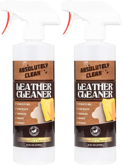 Amazing Leather Cleaner/Conditioner/Deodorizer | Powerful, Natural Enzyme Cleaner | USA Made | Great for Leather & Vinyl, Furniture, Boots, Purses, Clothing & More Removes Stains Spray & Wipe (16oz)