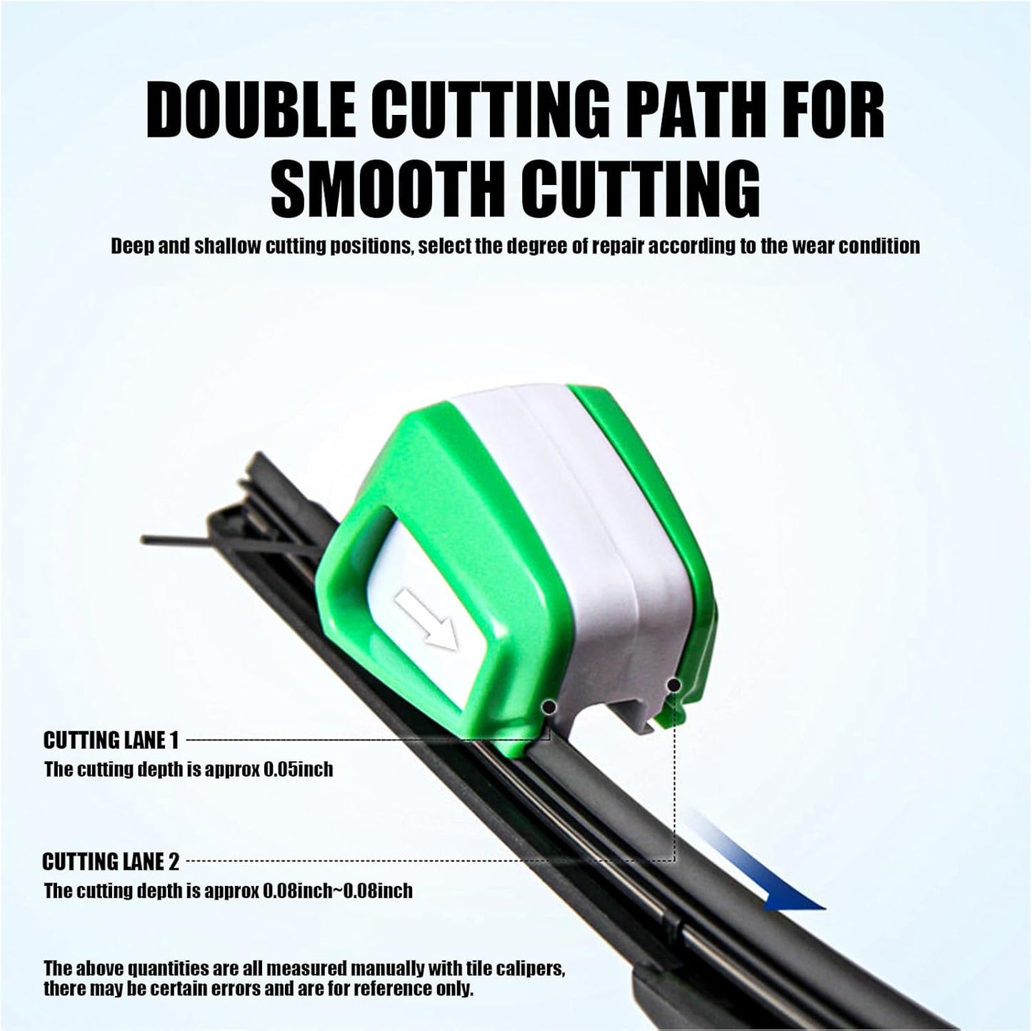 1 PC Automotive Wiper Repairer, ABS Ergonomic Windshield Wiper Blade Cutter Cleaning Tool, Universal Multi-function Repair Accessories, Compatible with Most Car Models (Green & White)