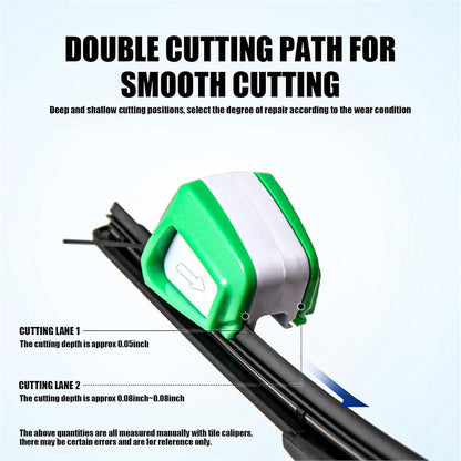 1 PC Automotive Wiper Repairer, ABS Ergonomic Windshield Wiper Blade Cutter Cleaning Tool, Universal Multi-function Repair Accessories, Compatible with Most Car Models (Green & White)