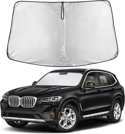 EcoNour Car Windshield Sun Shade | 2025 Upgraded Innovative No-Light-Pass Technology for Maximum Coverage | Foldable Sun Shade Keeps Your Vehicle Cool | Must-Have Car Accessories | Small (59" x 29") - Colors L