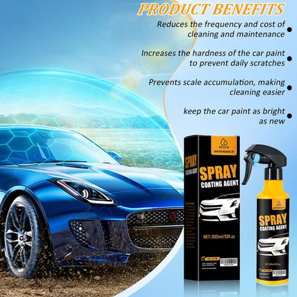 Car Coating Spray Kit, Nano Hydrophobic Ceramic Coating, Easy-to-Spray Auto Paint Protection, Includes Microfiber Cloth for Vehicle Shine & Protection300ml(1sponge+1towel)