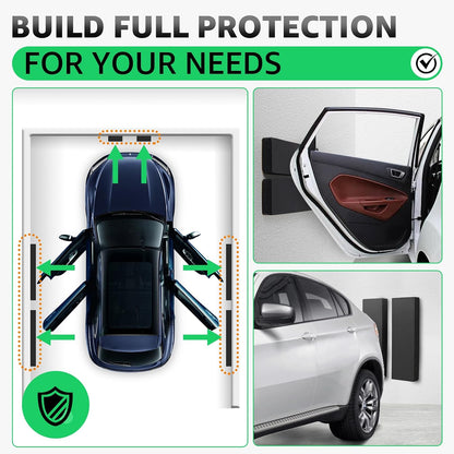 Garage Wall Protector, 2 Roll Garage Car Door Protector Bumper Guard for Car Doors Anti-Collision Waterproof Inflaming Ultra Self Adhesive EVA Foam for Warehouse (2 ROLL: 79" x 8" x 1/4")