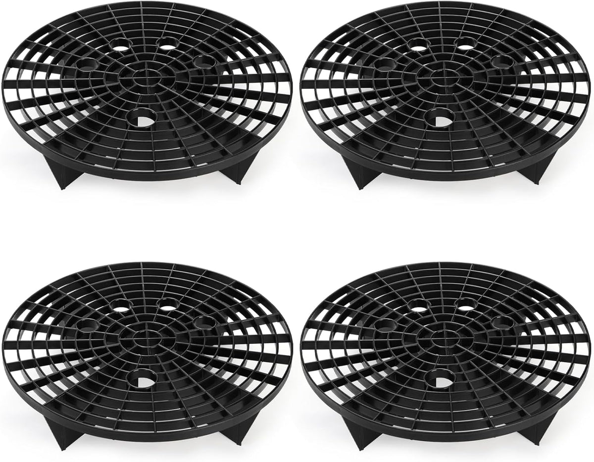 Kingrol 4 Pack Car Wash Bucket Grit Guard Inserts, 10.24" Automotive Bucket Dirt Trap for 3-5 Gallon Buckets, Wash Mitt Grit Separator with Finger Holes for Car Detailing, Black