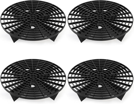 Kingrol 4 Pack Car Wash Bucket Grit Guard Inserts, 10.24" Automotive Bucket Dirt Trap for 3-5 Gallon Buckets, Wash Mitt Grit Separator with Finger Holes for Car Detailing, Black