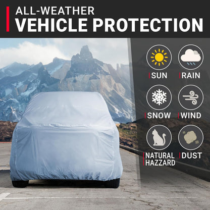 iCarCover 15-Layer Car Cover Waterproof All Weather | Premium Quality Car Covers for Automobiles, UV Protection, El Camino, Impala, Bel Air, Monte Carlo, Galaxie, Charger, Size C21 (See Size Chart) - Colors A