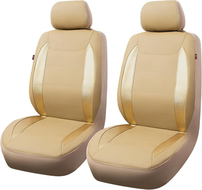 Flying Banner Carbon Fiber Leather Vehicle Seat Covers, Leopard Gray Black, Universal Fit - 8PCS