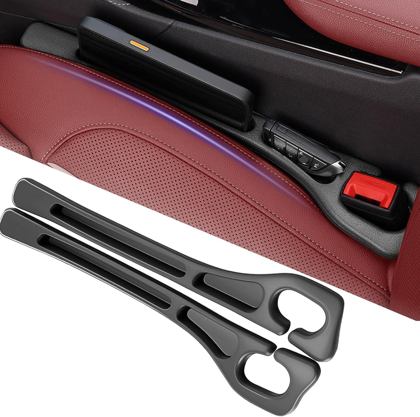 YLXGT Car Seat Gap Filler Organizer Universal for Car SUV Truck Accessories Seat Gap Plug Blocker with Storage Slot Black 2 Pack