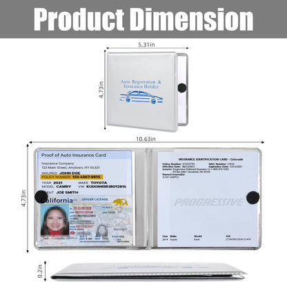 Pacific Mailer Auto Registration and Insurance Card Holder 2 Packs Car Document ID Holder Glove Box Organizer Car Accessories, Black