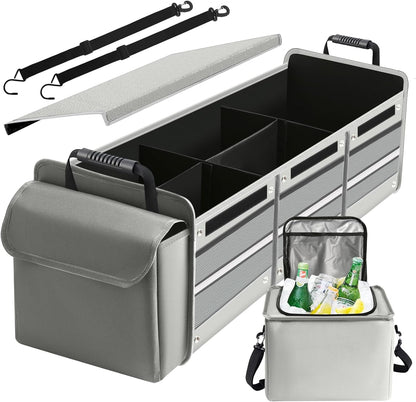 Car Trunk Organizer,Heavy Duty Collapsible 95 L Capacity Car Trunk Storage Organizer,Multi-Compartment Pockets, Adjustable Straps - Ideal for Travel, Camping, Shopping,Perfect for SUV, Truck, Sedan